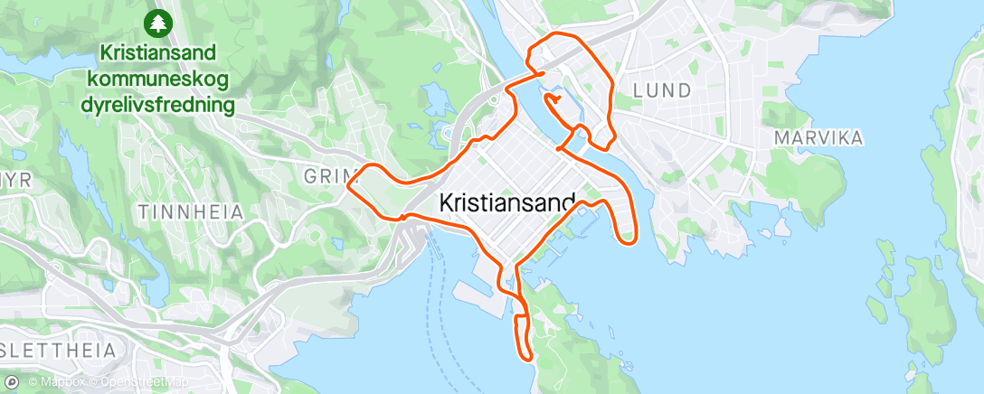 Map of the activity, Kveldstur i byen med Christine