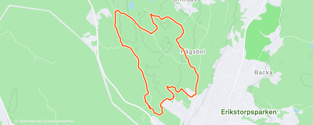 Map of the activity, Lunch Trail Run with Dante