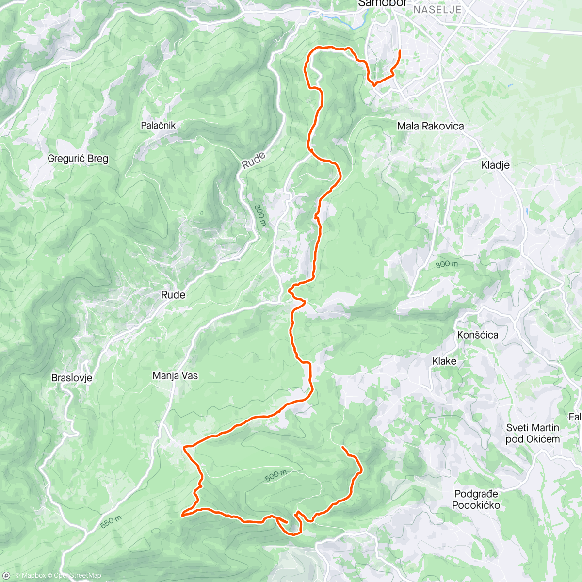 Map of the activity, Morgen Hike