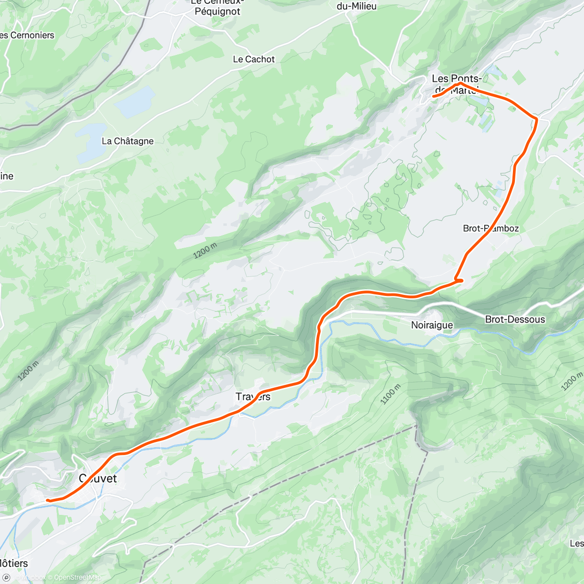 Map of the activity, Sortie vélo le matin