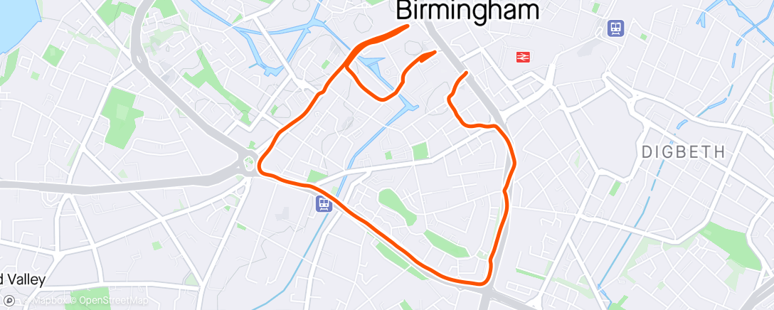 Map of the activity, ⛅ Birmingham, England Morning Run