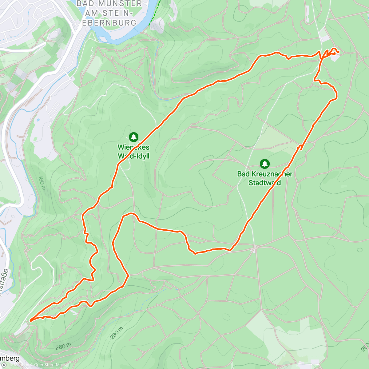 Mapa da atividade, Wanderung am Nachmittag