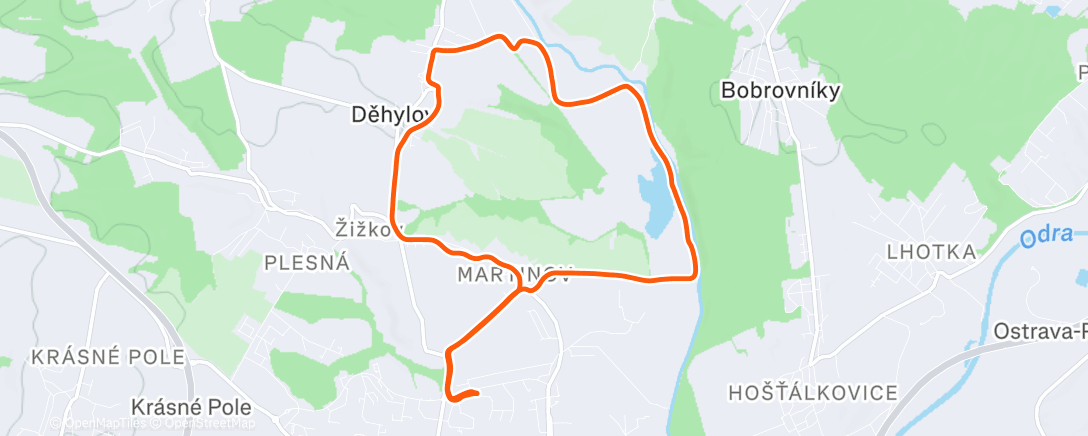 Map of the activity, Evening Run