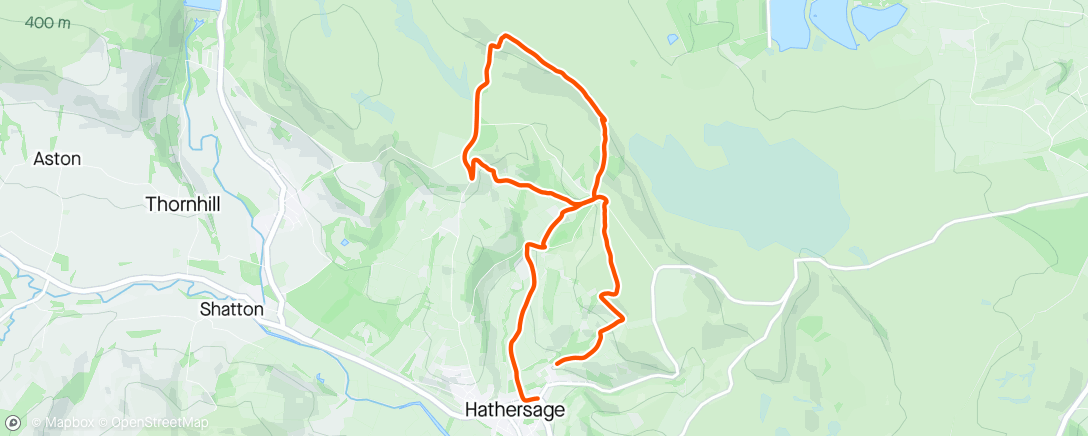 Mapa da atividade, DRC Fell Night; Hathersage