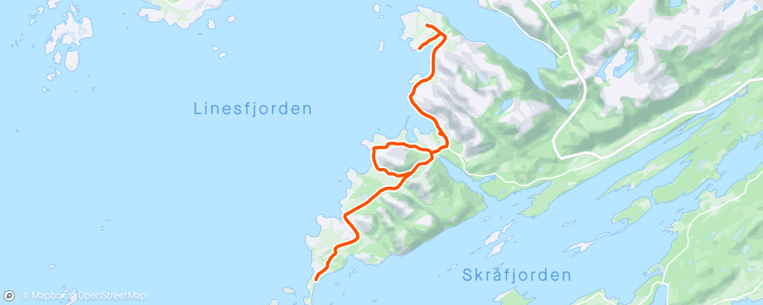 Map of the activity, Gravelride i påskesol - moderat