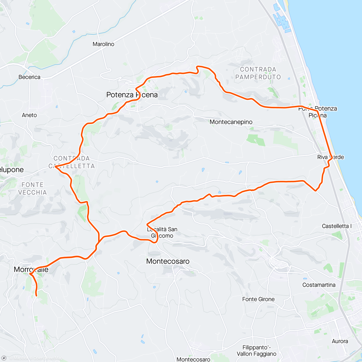 Map of the activity, Morning ride