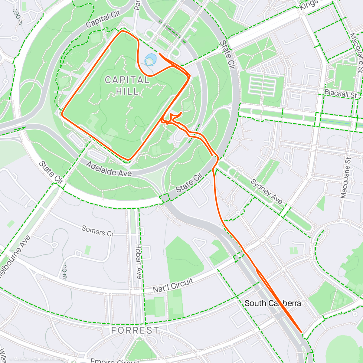 Map of the activity, Run around the Big House
