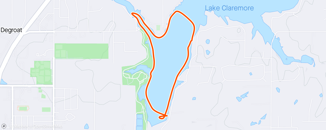 アクティビティ「Morning kayak at Claremore lake」の地図