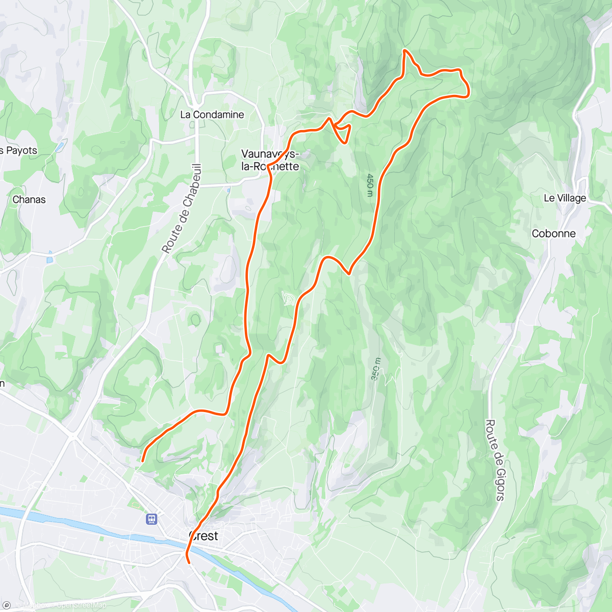 Map of the activity, Trail de crest 🥈