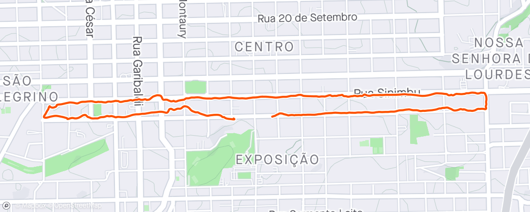 Map of the activity, Treino maratona revezamento