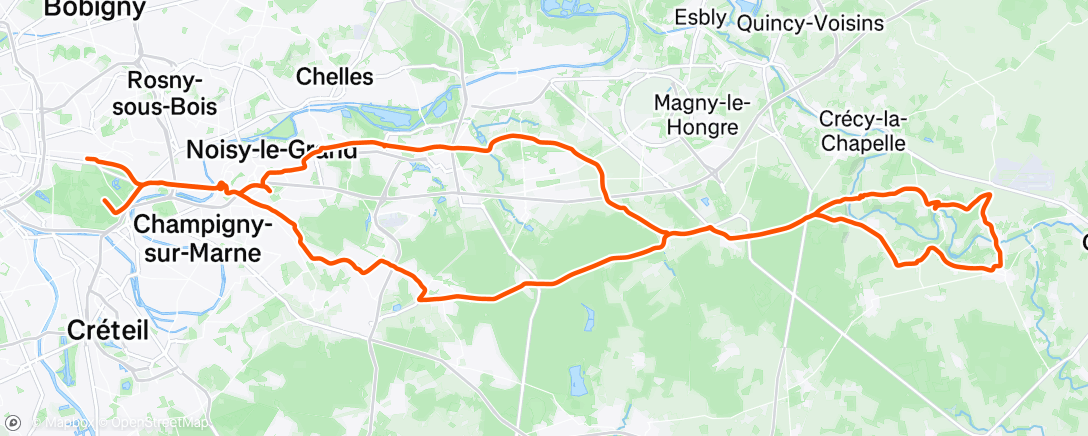 Map of the activity, Sortie vélo le matin