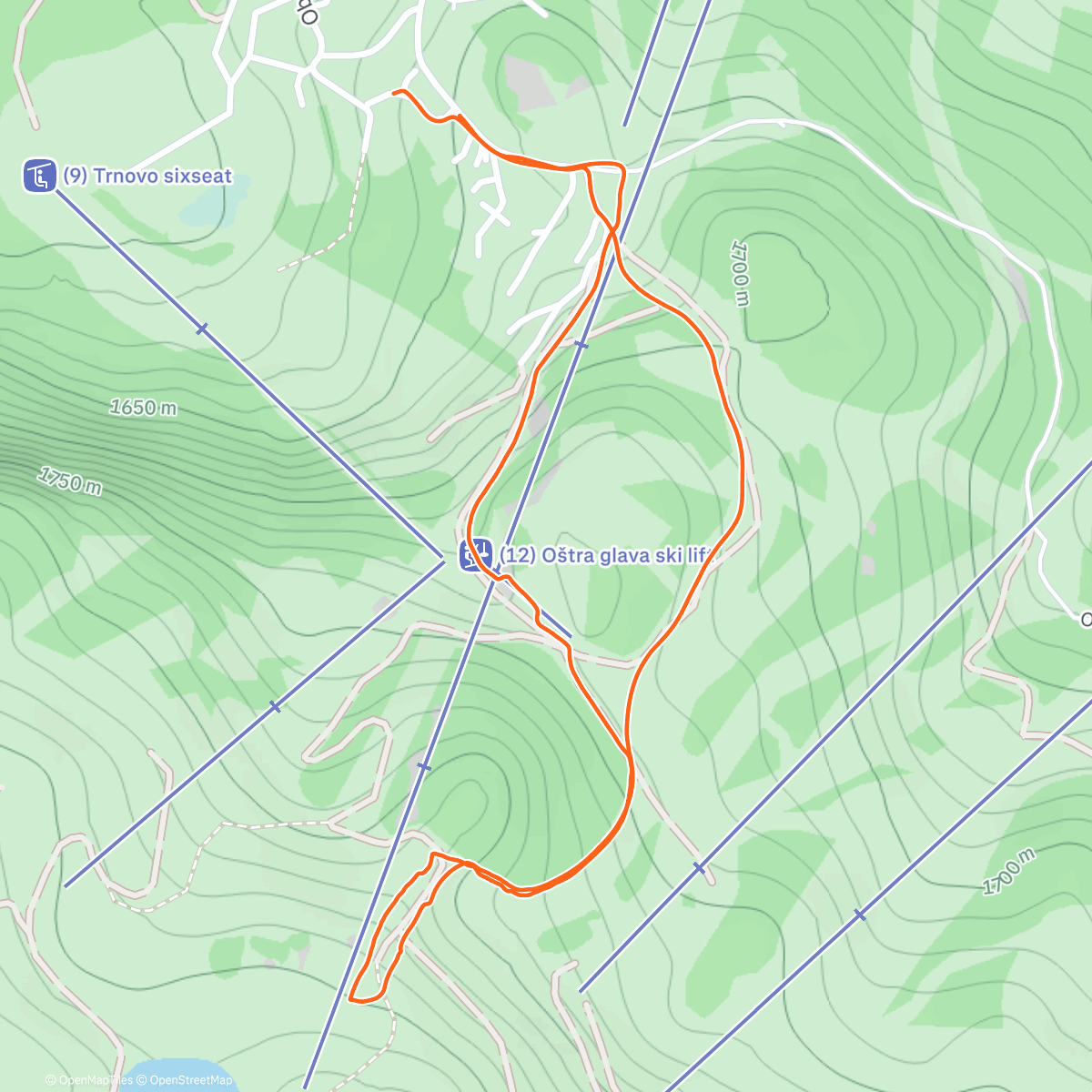 Карта физической активности (Jahorina run)
