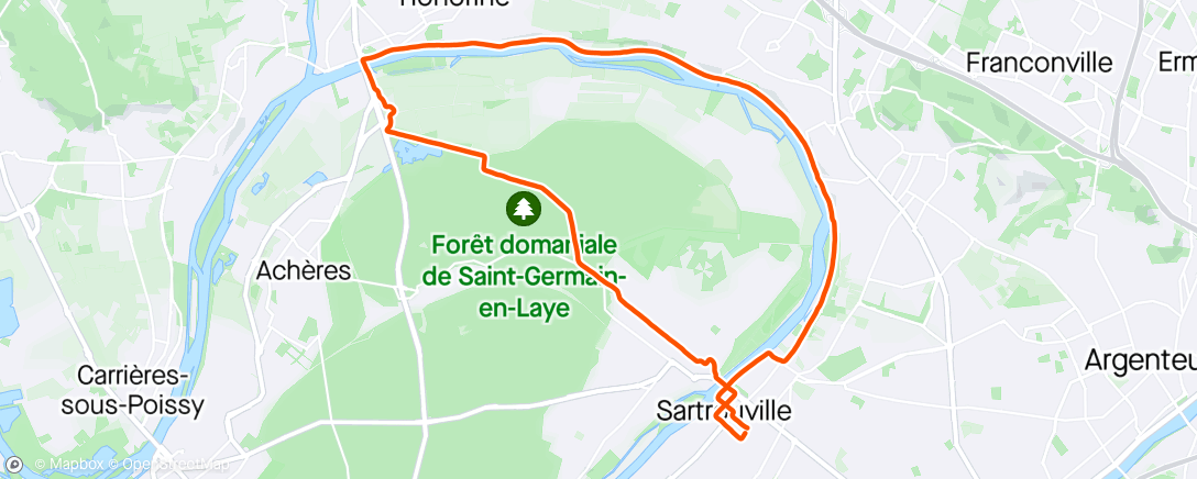 Map of the activity, Sortie dominicale semi allure 10km/h à l'eau
