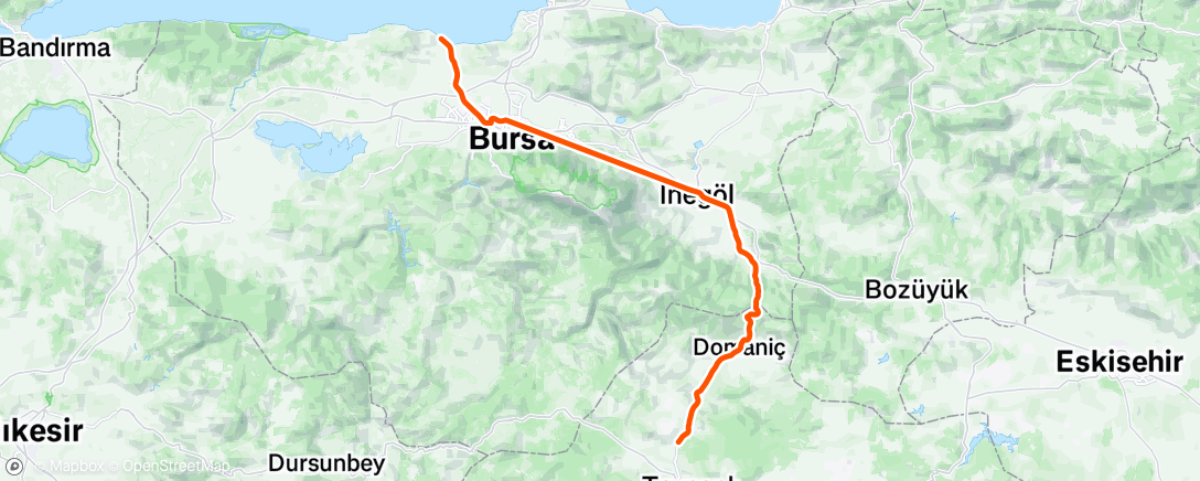 Map of the activity, Mudanya Tavşanlı 1. Etap