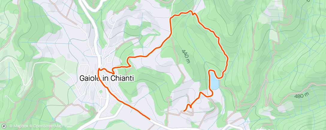 Map of the activity, Recovery Run Around Chianty
