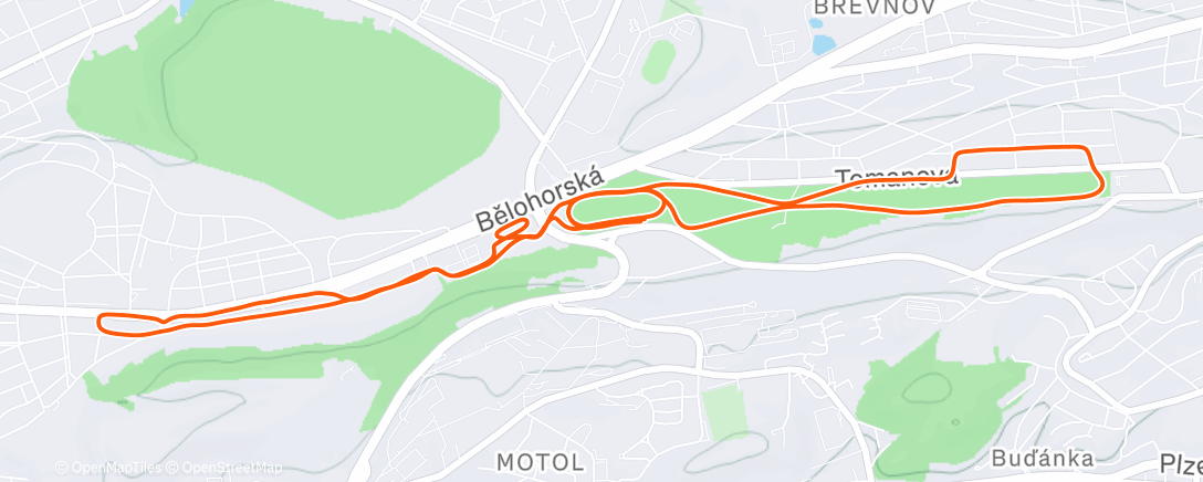 Map of the activity, Afternoon Run