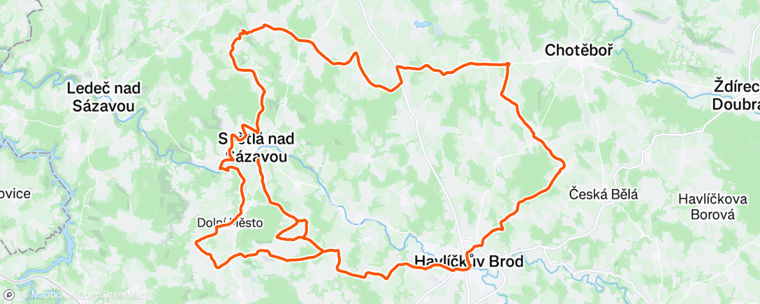 Map of the activity, Lunch Ride