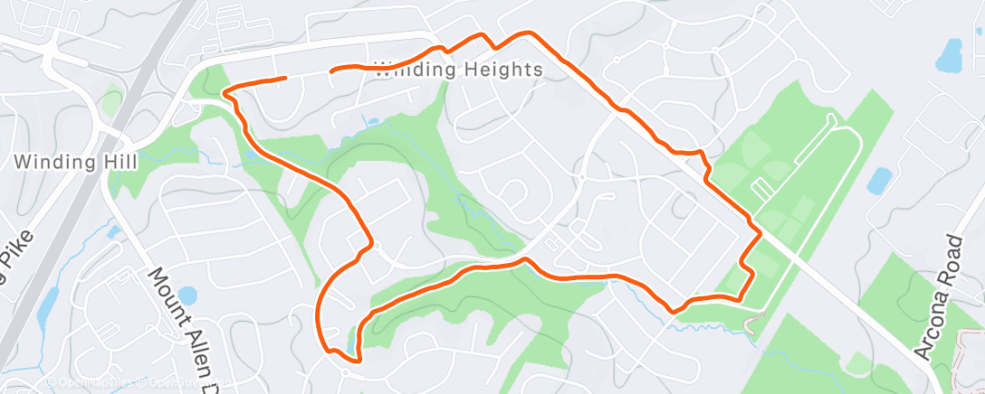 Map of the activity, Lunch Run