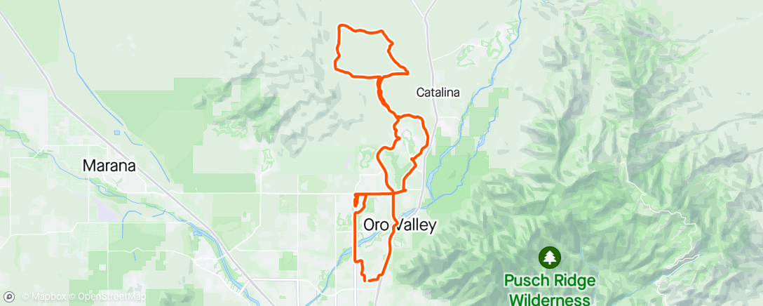 Map of the activity, Beth's Tuesday Gravel ride.