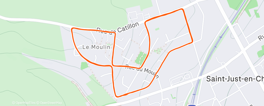 Map of the activity, Course à pied le matin