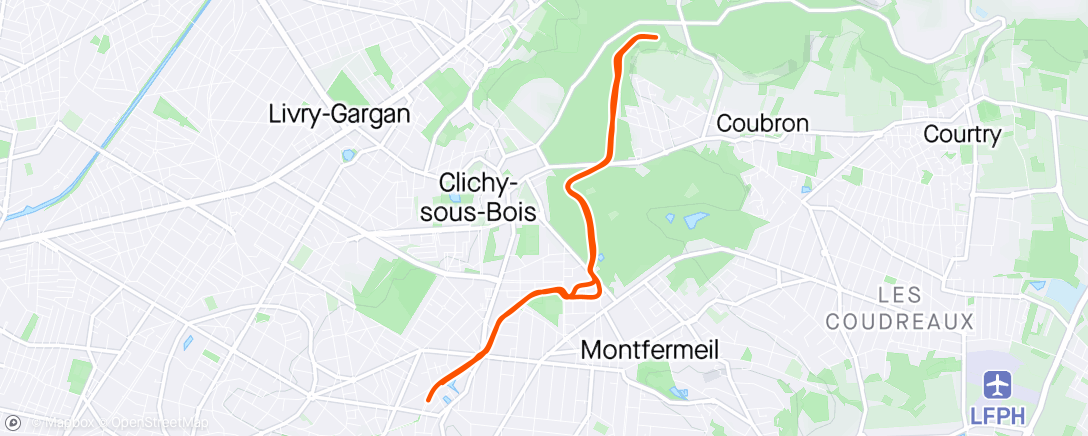 Map of the activity, Course à pied le matin avec Chloé et Meldav