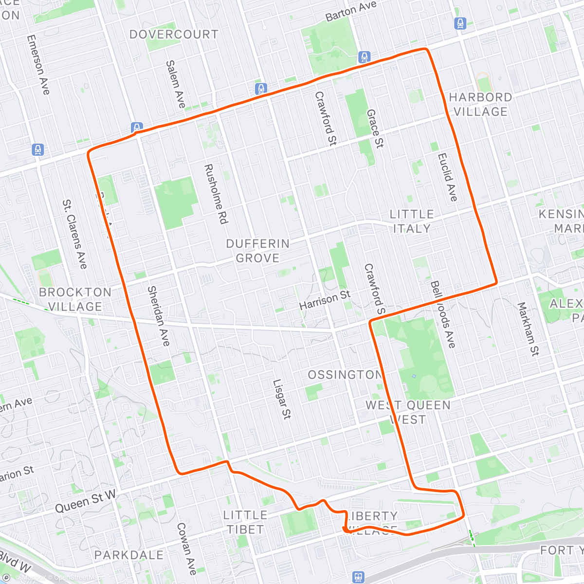 Map of the activity, Run to Beer - Left Field Liberty