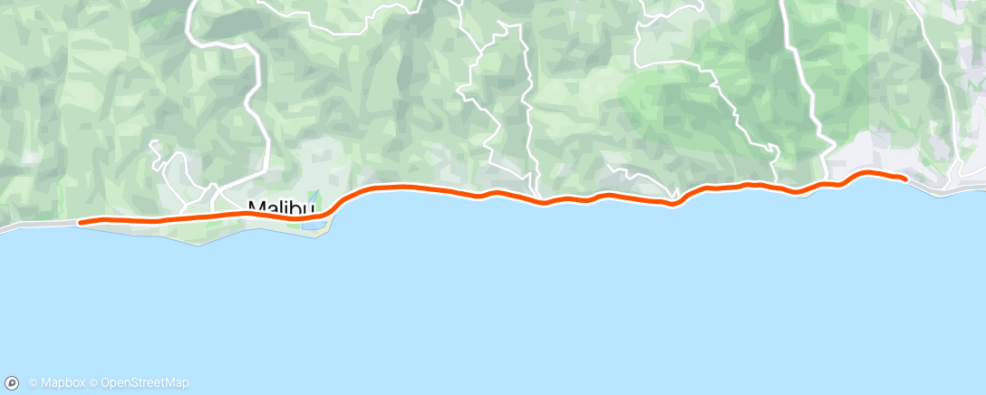 Карта физической активности (ROUVY - Pacific coast through Malibu | California | USA)