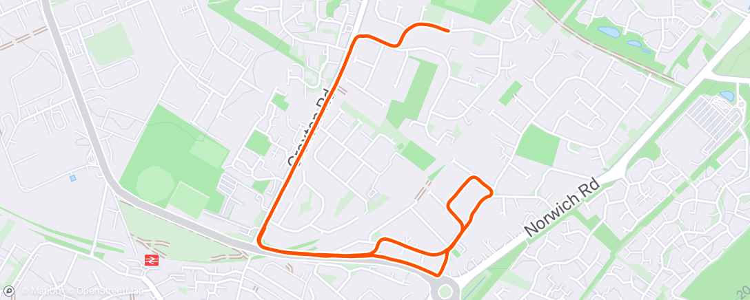 Map of the activity, Recovery run