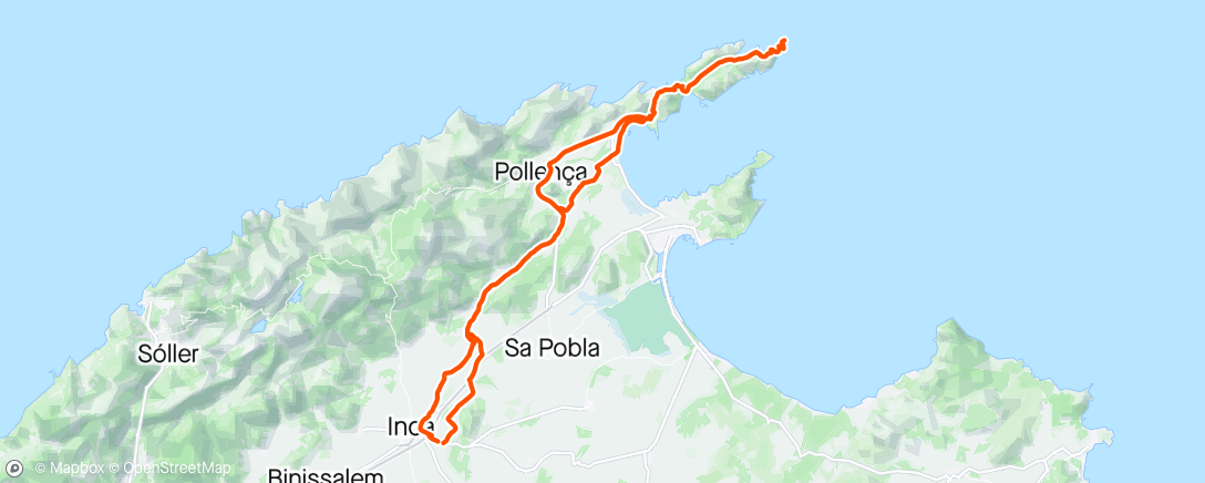 Map of the activity, Capo de Formentor