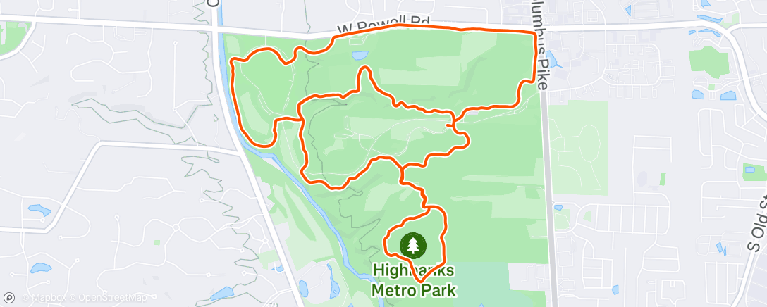 Map of the activity, Afternoon Trail Run