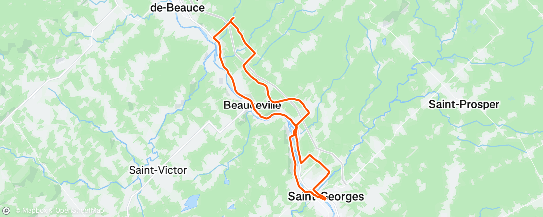 Map of the activity, Evening Ride
