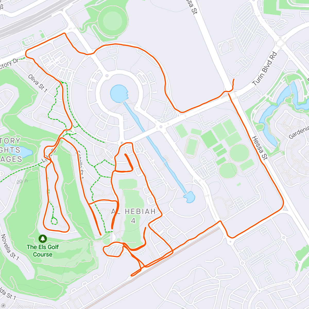 Map of the activity, Evening Easy Run