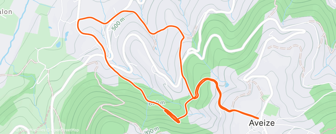 Карта физической активности (Échauffement 30min+ Côte 6 x 1min30 r2min + 5min... RAC 🏃‍♂️🌌🔦👟🎧🥶🩳🦶🤘)