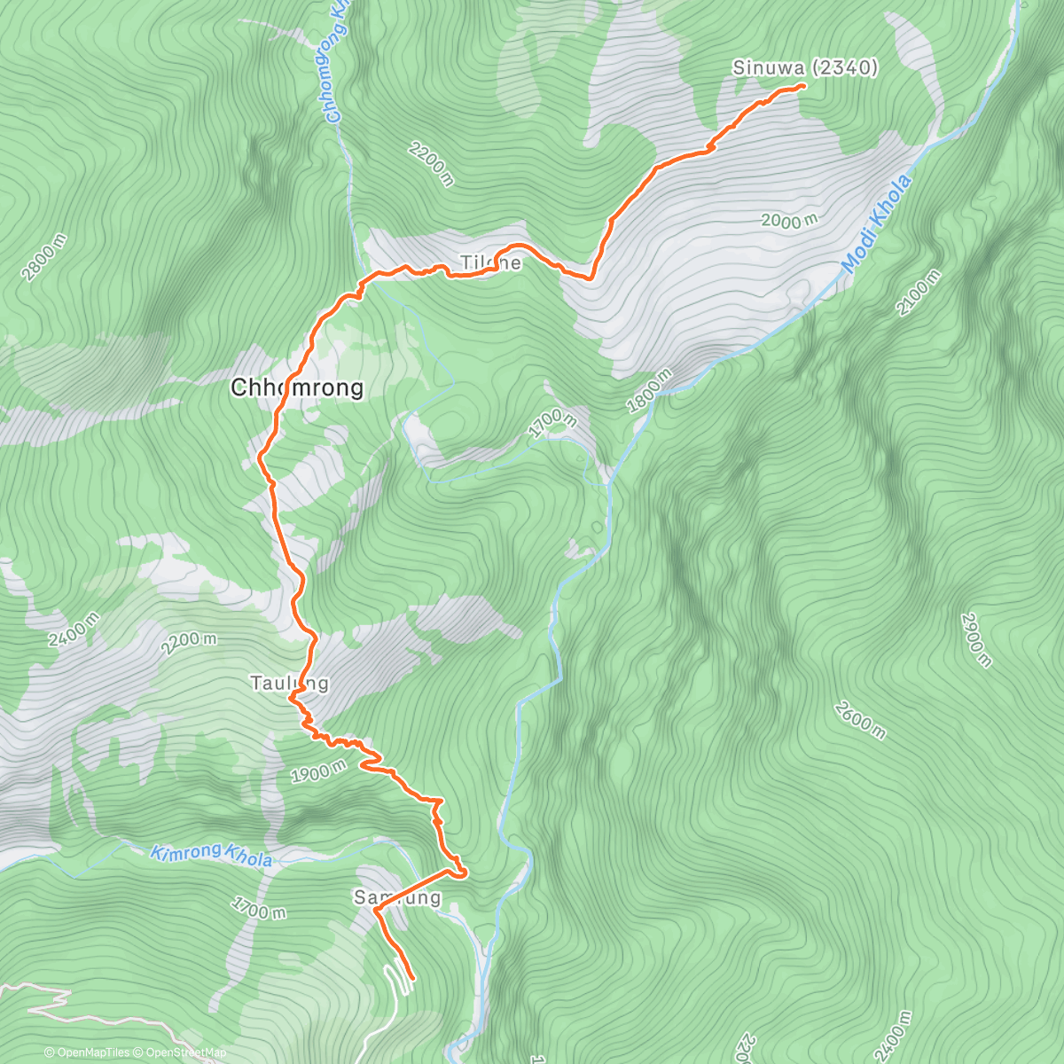 Map of the activity, ABC Trek Day 1