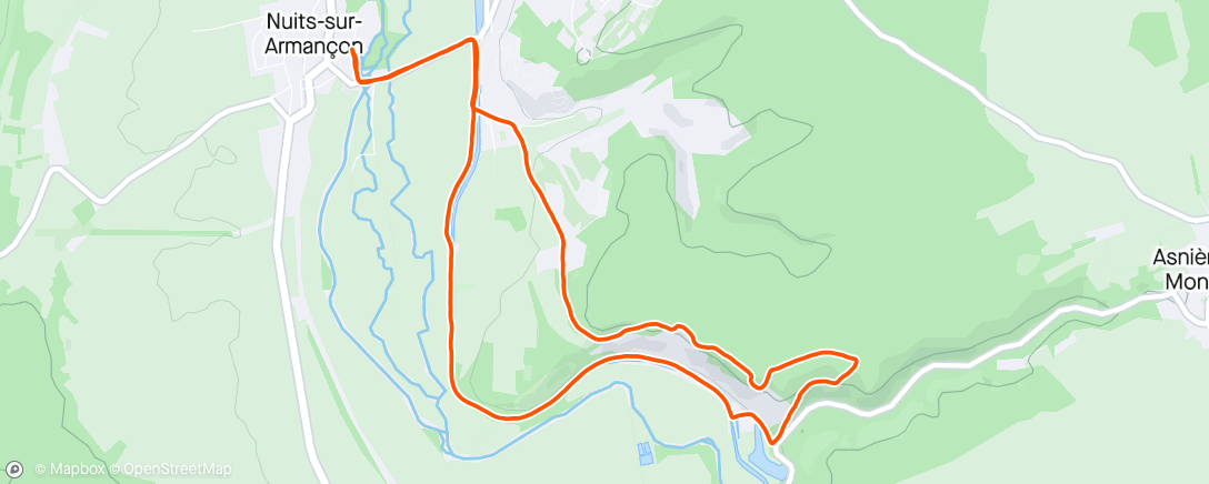 Mapa da atividade, Trail dans l'après-midi