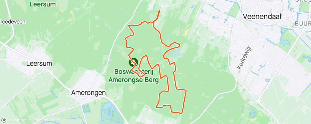 Map of the activity, Amerongse bergtrail