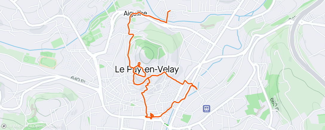 Mapa da atividade, J0 - Le Puy en Velay