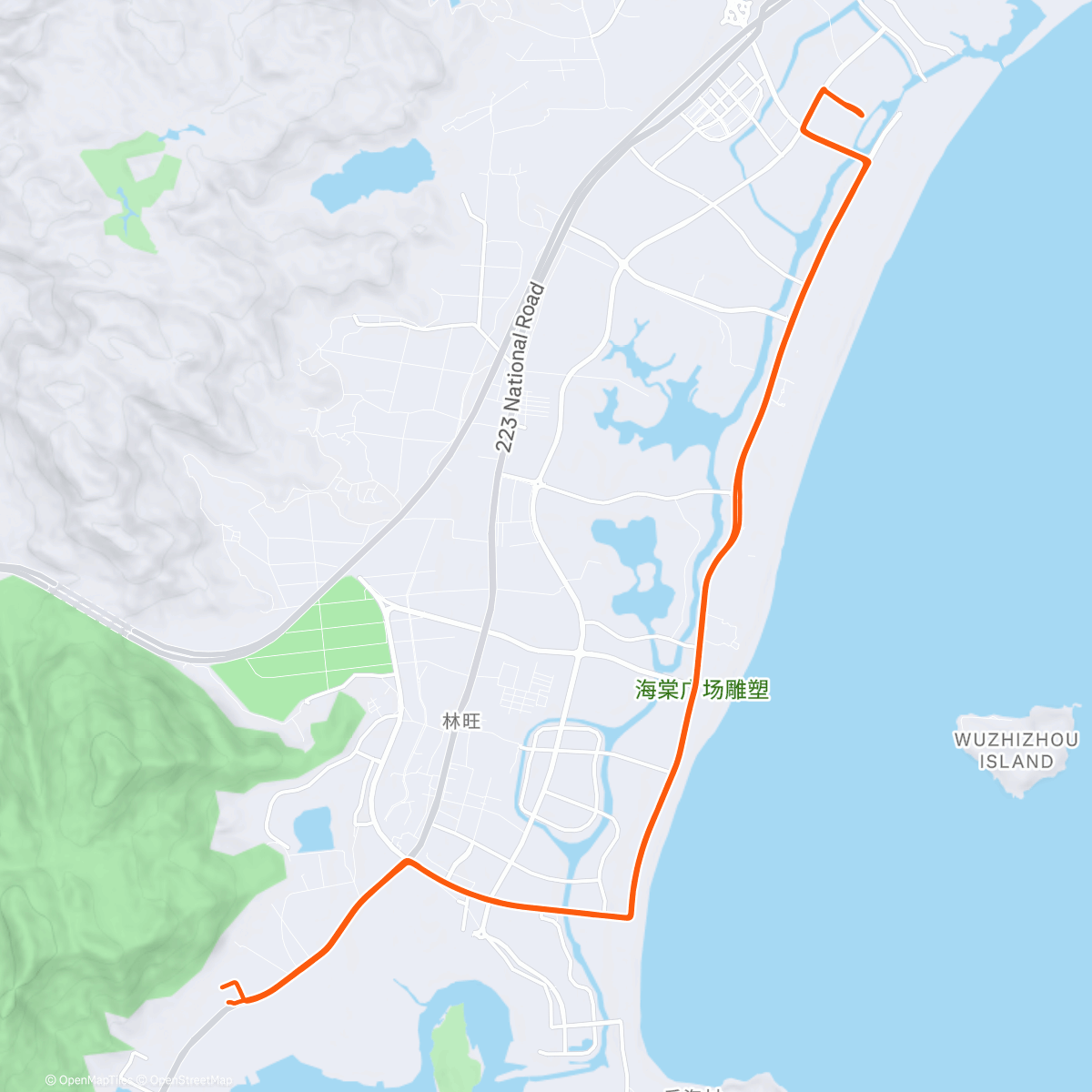 Map of the activity, 🇨🇳🌴 Recovery ride ☕️