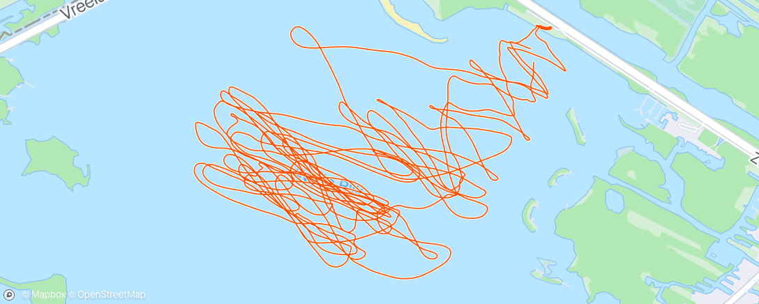 Map of the activity, Ochtendsessie windsurfen