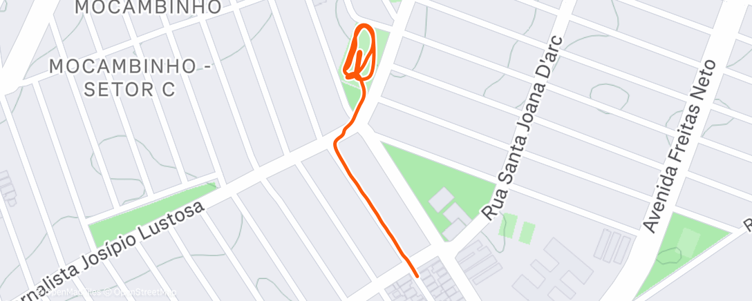 Map of the activity, Caminhada ao entardecer