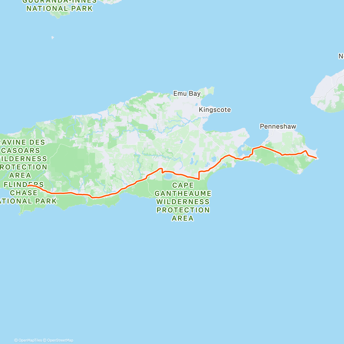 Map of the activity, From West to East across the island 🦘