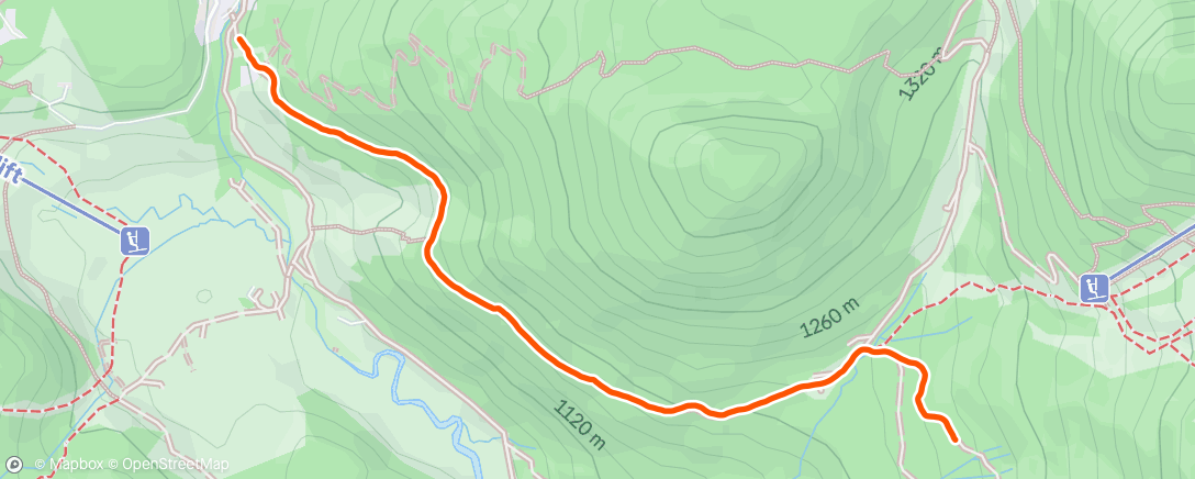 Map of the activity, Evening Hike