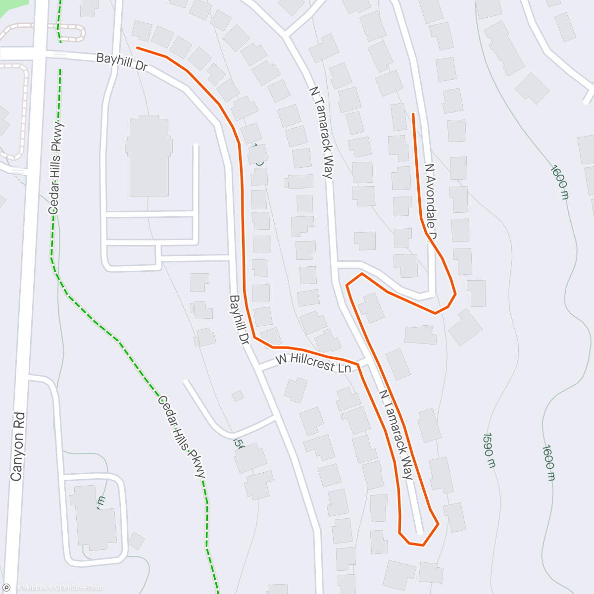 Map of the activity, Michael took Alta Girl for a walk with her Fi dog collar