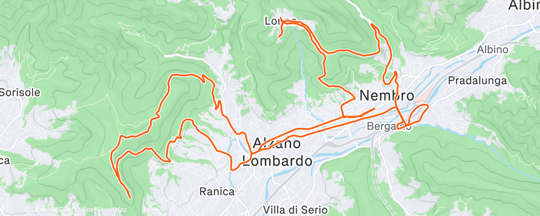 Карта физической активности (Sessione di mountain biking mattutina)