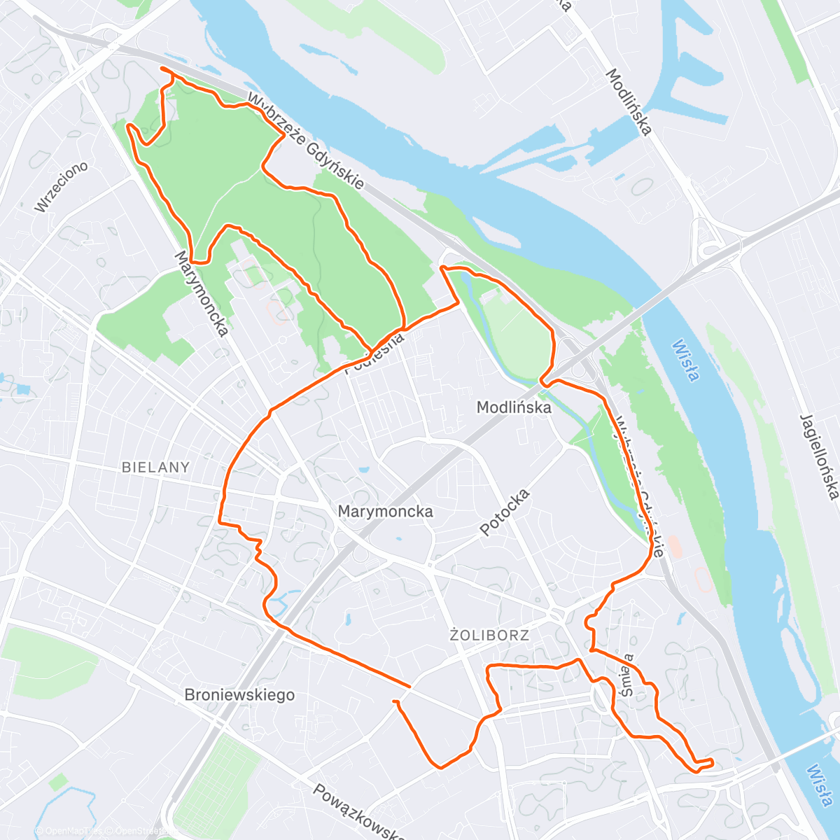 Map of the activity, Run.