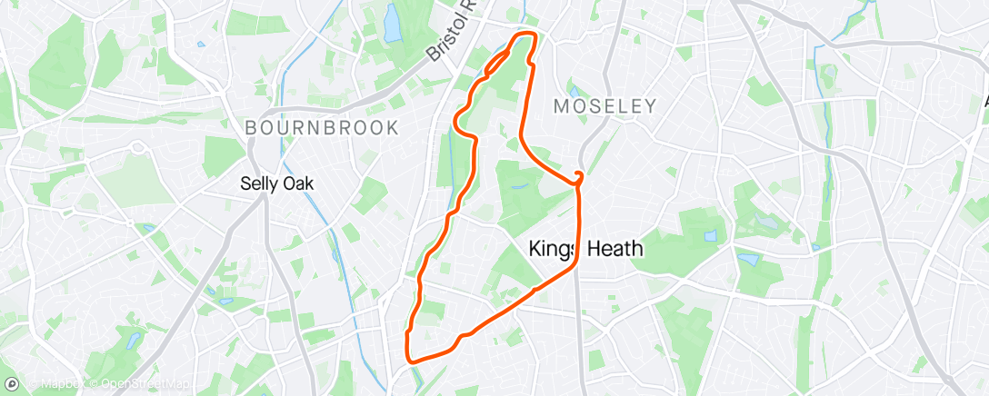Map of the activity, Monday 10k 🌞🌳