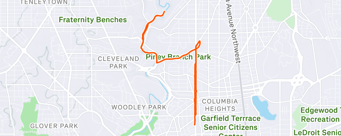 Map of the activity, Morning Run