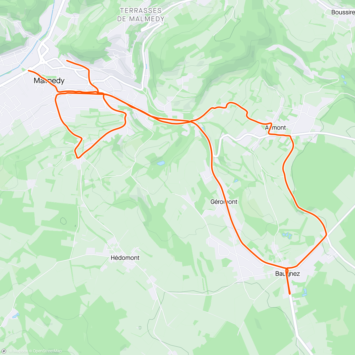 Map of the activity, Afsluitertje Ardennen