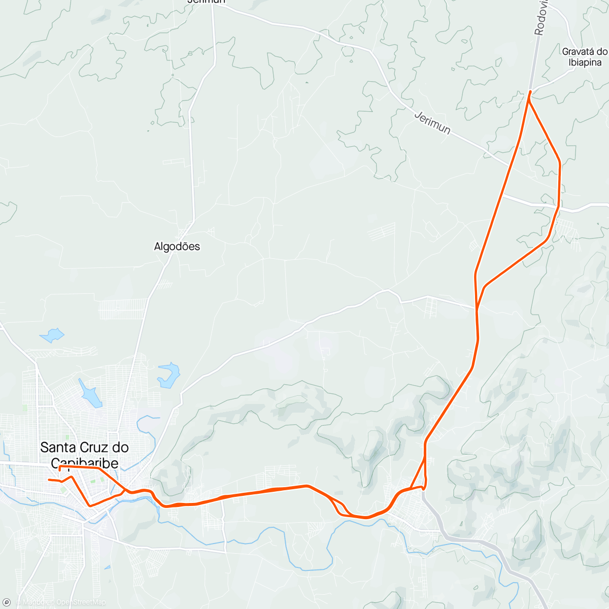 Map of the activity, (16.2024) Pedalada de hoje: Bate e Volta Santa Cruz / Gravata de Ibiapina.
