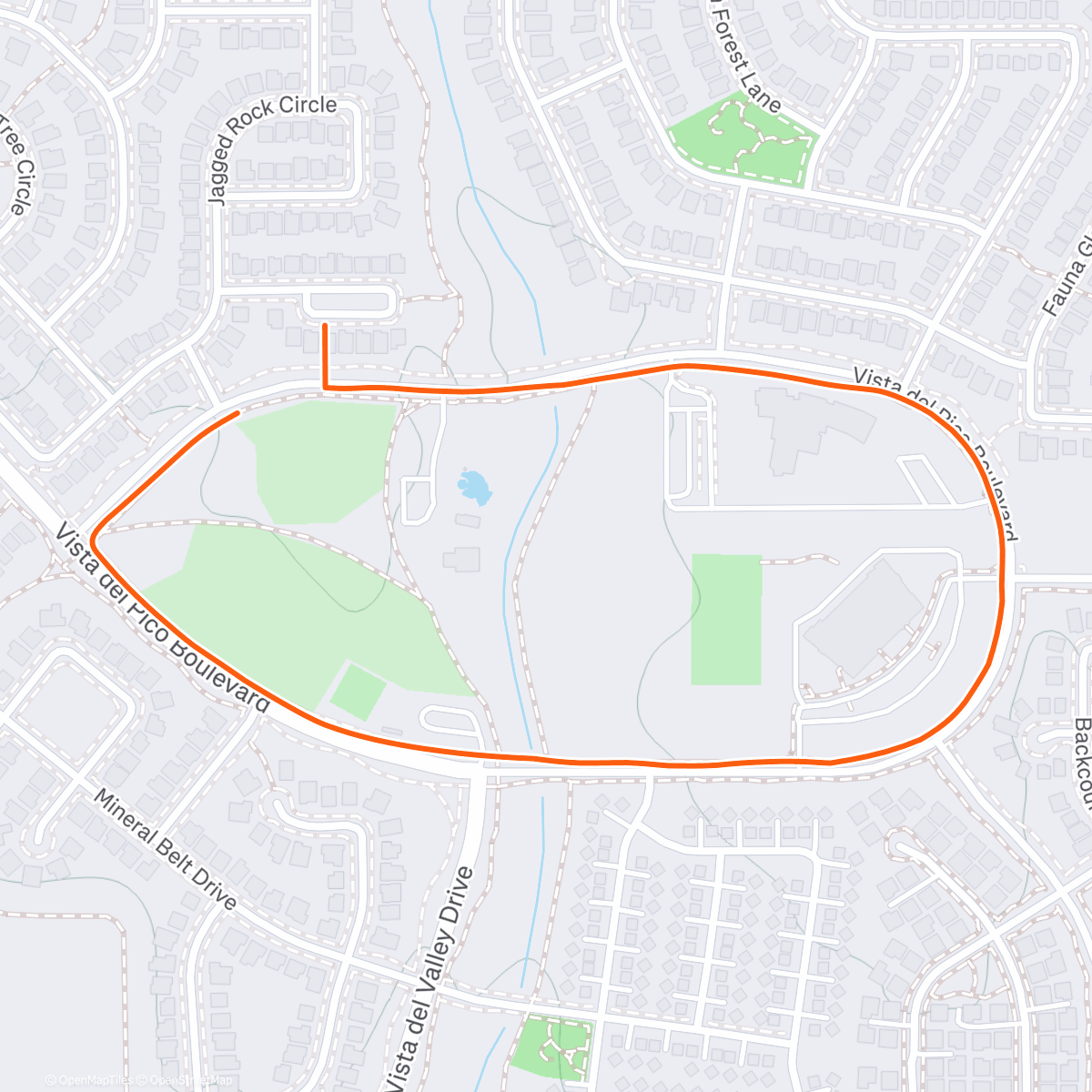 Map of the activity, Afternoon Run